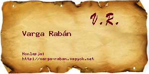 Varga Rabán névjegykártya